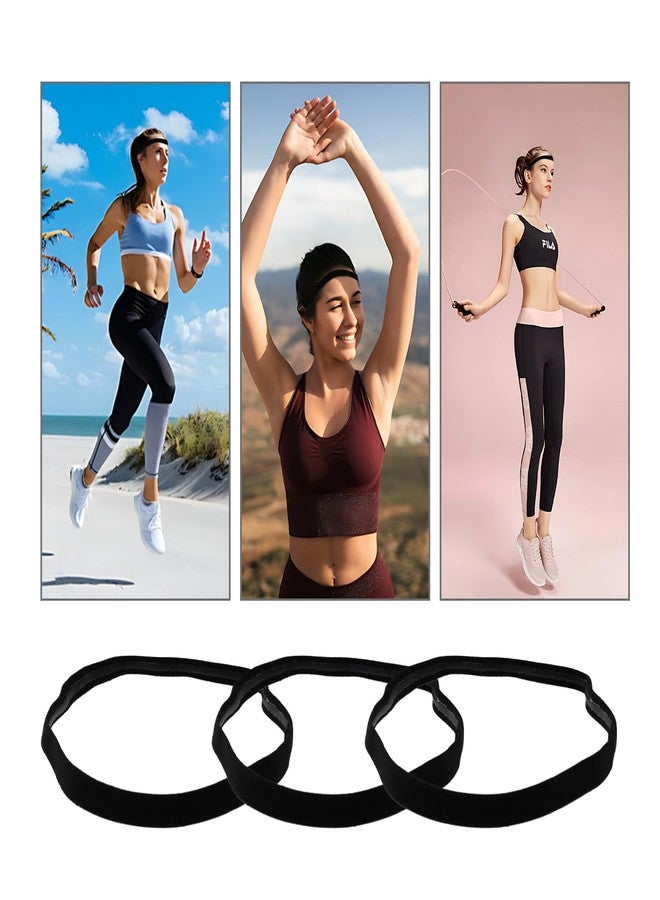 panthra 6 PCS Thin Headbands for Women, Elastic Sports Headband, Non Slip Skinny Headbands, Lightweight and Skin-Friendly, for Women Men Girls Boys Teen, Black - Image 4